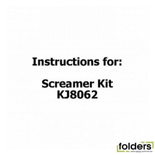 Instructions for screamer kit kj8062 - Folders