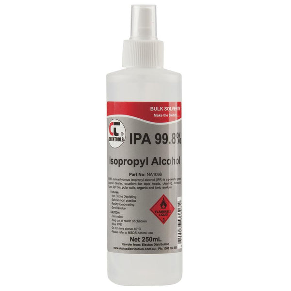 Chemtools 99.8% Pure Isopropyl Alcohol (IPA) 250ml finger spray bottle -  AusOptic