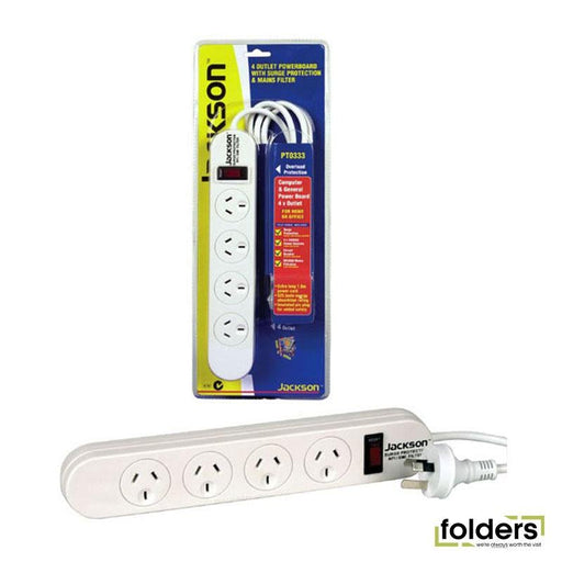 JACKSON 4-Way Protected Power Board. In retail blister pack, - Folders