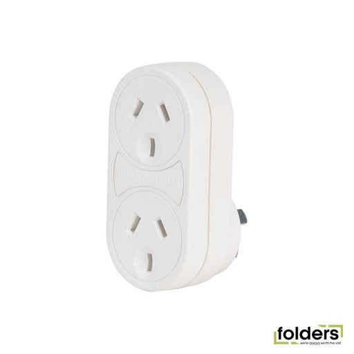 JACKSON Vertical Double Adaptor with 4,500A Surge Protection. - Folders
