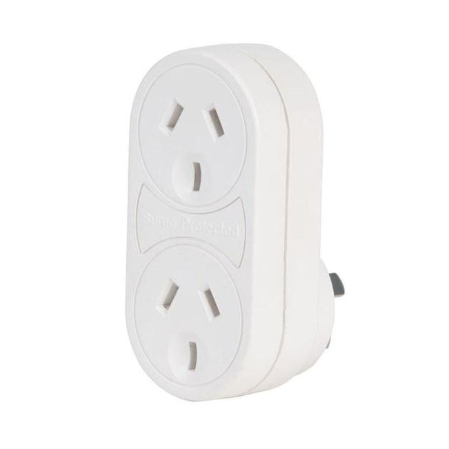 JACKSON Vertical Double Adaptor with 4,500A Surge Protection. - Folders