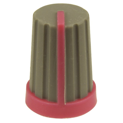 Knob Plastic Push On 18T Spline Grey/Red - Folders