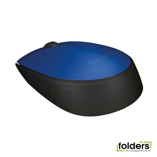 Logitech M171 USB Wireless Mouse - Blue - Folders
