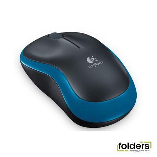 Logitech M185 USB Wireless Compact Mouse - Blue - Folders
