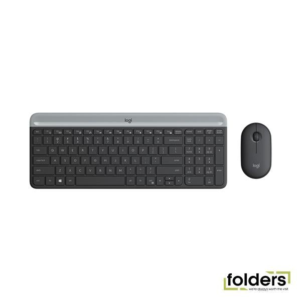 Logitech MK470 Slim Wireless Keyboard and Mouse - Black - Folders