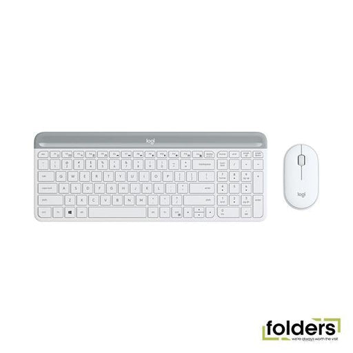 Logitech MK470 Slim Wireless Keyboard and Mouse - White - Folders