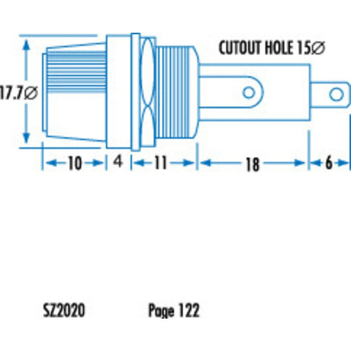Low Voltage 10A 3AG Panel Mount Fuse Holder - Folders