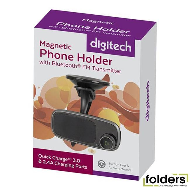 Magnetic phone holder with fm transmitter - Folders