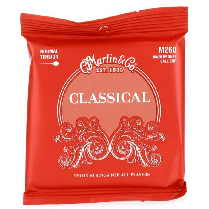 Martin M260 Classical Silverplated Ball End Nylon Strings Normal Tension - Folders
