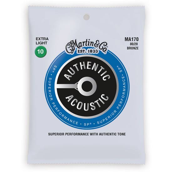 Martin MA170 SP 80/20 Bronze Authentic Acoustic Guitar Strings Extra Light 10-47