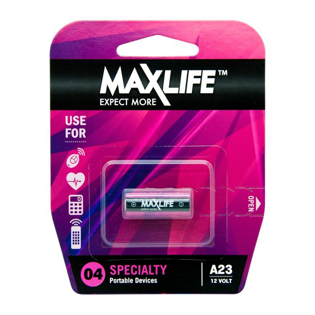 Maxlife A23 Alkaline 12V Battery. 1Pk.