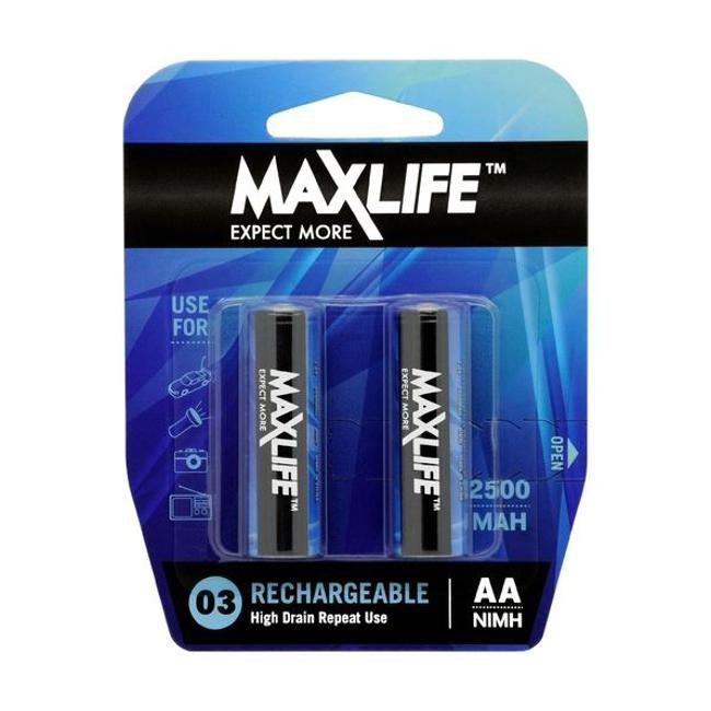 Maxlife AA Rechargeable Battery Nimh 2500Mah. 2Pk.
