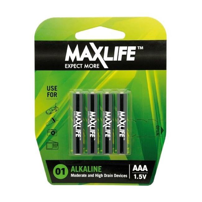 Maxlife AAA Alkaline Battery 4 Pack Long Lasting Alkaline Formula.