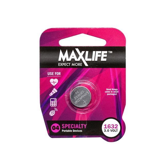 Maxlife Cr1632 Lithium Button Cell Battery. 1Pk