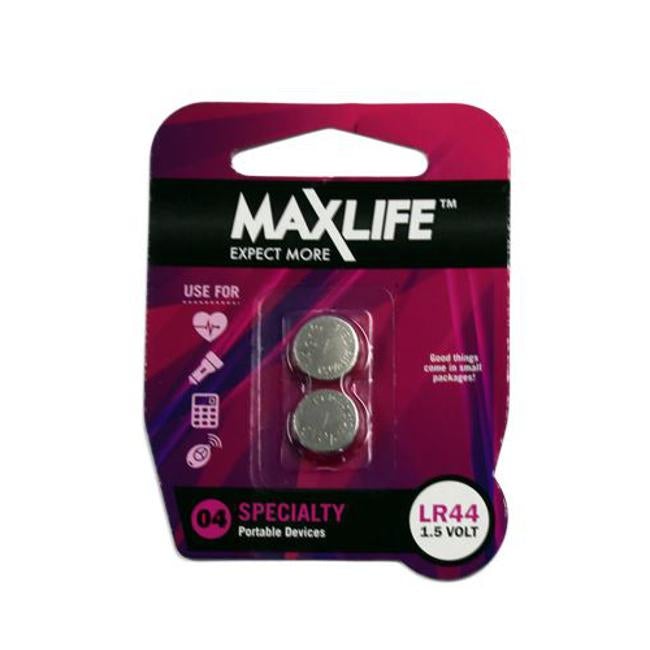 Maxlife Lr44 Alkaline Button Cell Battery. 2Pk.