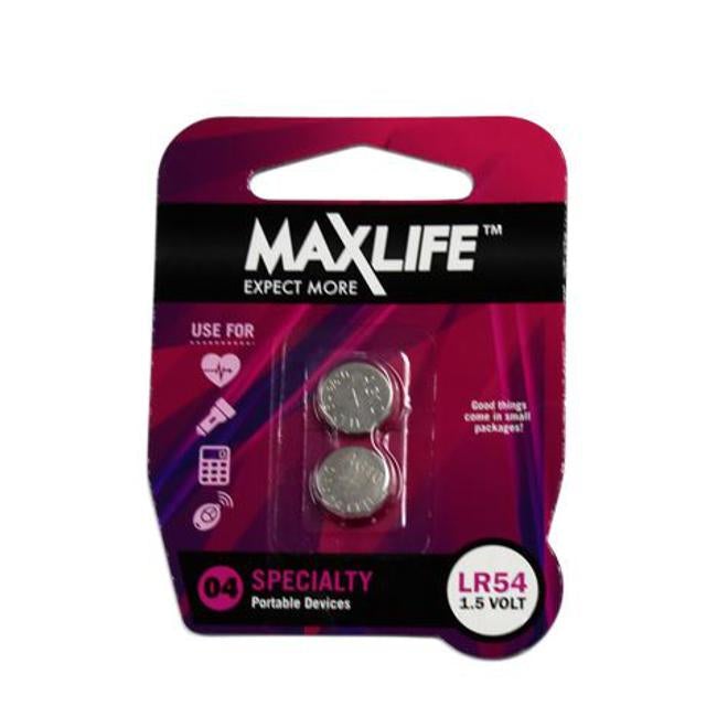 Maxlife Lr54 Alkaline Button Cell Battery. 2Pk.