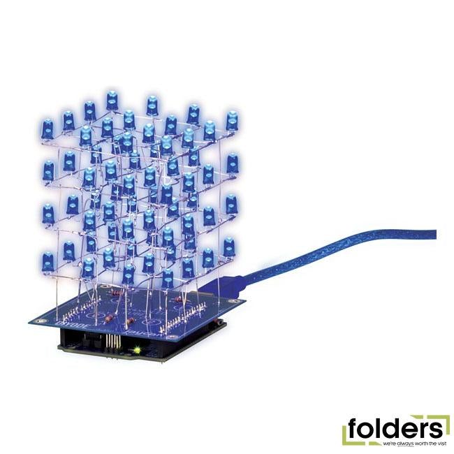 Maycar build a blue led cube 4 x 4 x 4 - learn to solder kit - Folders