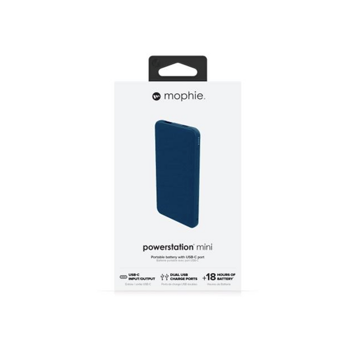 Mophie Powerstation Mini Portable Battery - Navy (5,000 mAh) - Folders