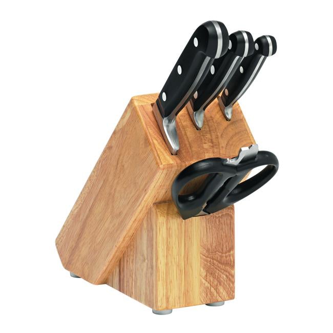 Mundial 5 Piece Cutlery Block Set, Timber Block