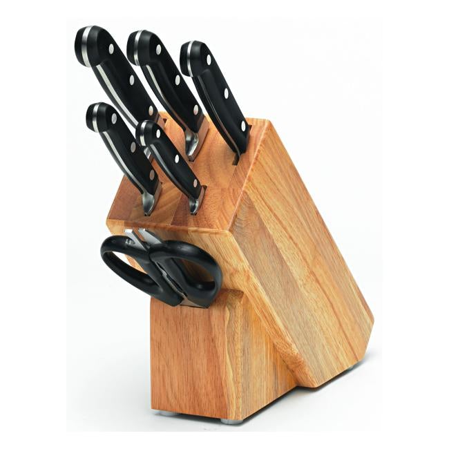 Mundial 7 Piece Cutlery Block Set, Timber Block