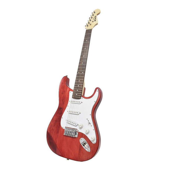 Newen St electric guitar in red wood finish