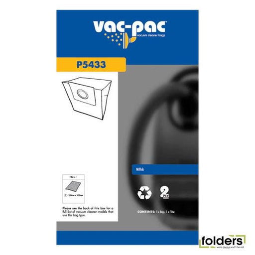 P5433 Vacpac vacuum cleaner bags - Folders