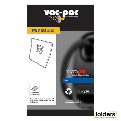 P5750 M40 microply vacuum cleaner bag - Folders
