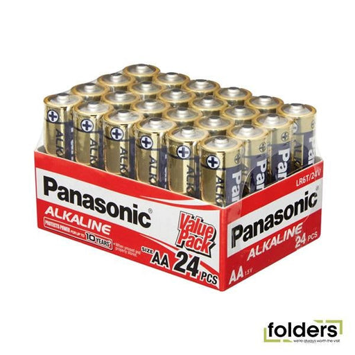 Panasonic AA Alkaline Battery 24 Pack - Folders