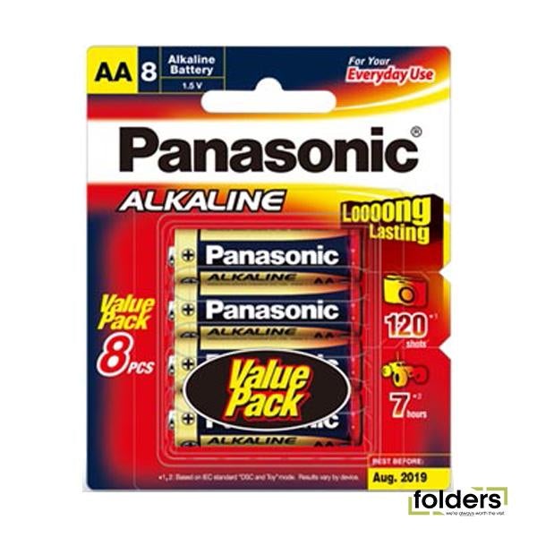 Panasonic AA Alkaline Battery 8 Pack - Folders