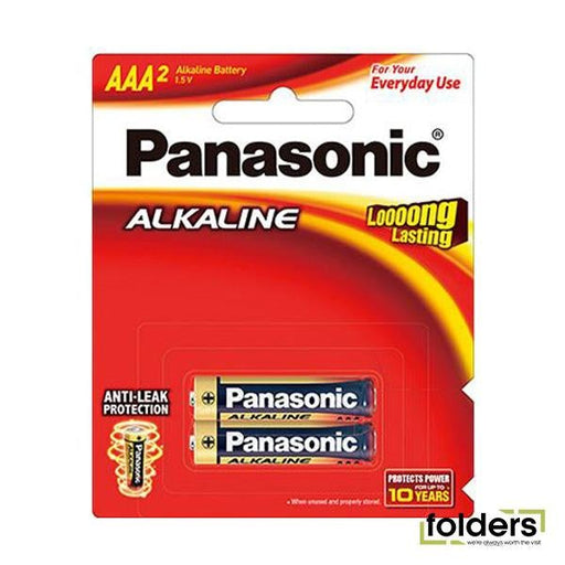 Panasonic AAA Alkaline Battery 2 Pack - Folders