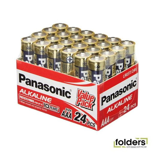 Panasonic AAA Alkaline Battery 24 Pack - Folders