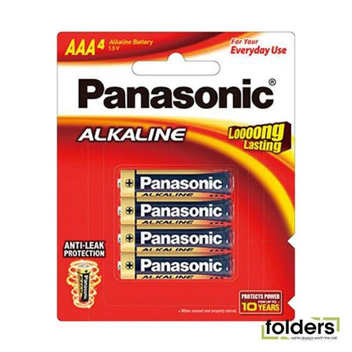 Panasonic AAA Alkaline Battery 4 Pack - Folders
