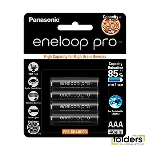 Panasonic Eneloop Pro AAA Rechargeable Battery 4 Pack - Folders