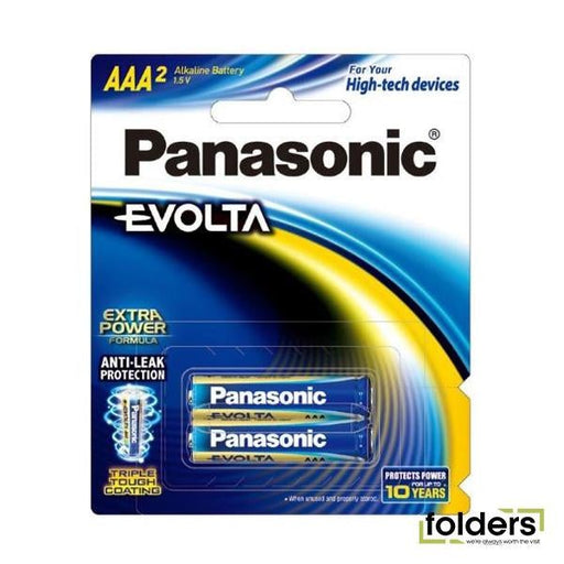 Panasonic Evolta AAA Alkaline Battery 2 Pack - Folders