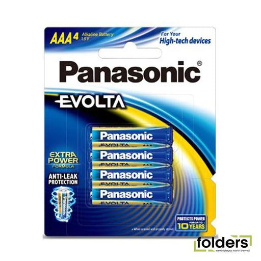 Panasonic Evolta AAA Alkaline Battery 4 Pack - Folders