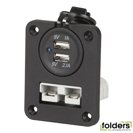 Panel mount with anderson 50a connector and usb socket - Folders