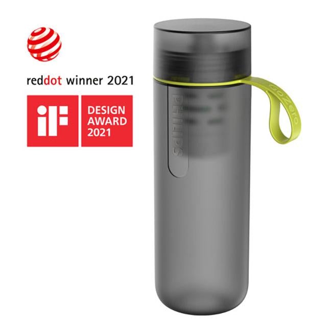 Philips Go Zero Active Hydration Bottle With Adventure Filter 590Ml Grey