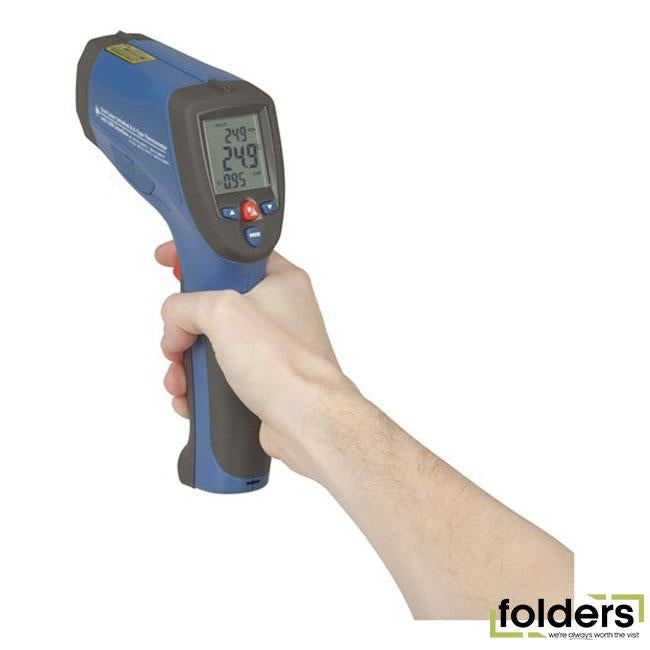 Pro high temperature non-contact thermometer with k-type probe support and usb - Folders