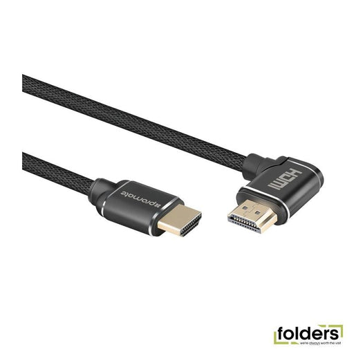 PROMATE 1.5m 4K HDMI cable. Right Angle, 4K Ultra HD. - Folders