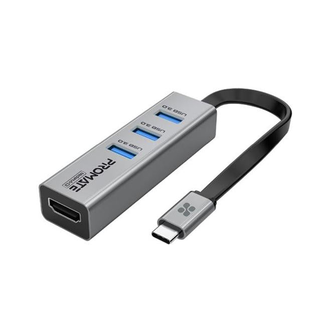 Promate 4-In-1 Usb Multi-Port Hub With Usb-C Connector.