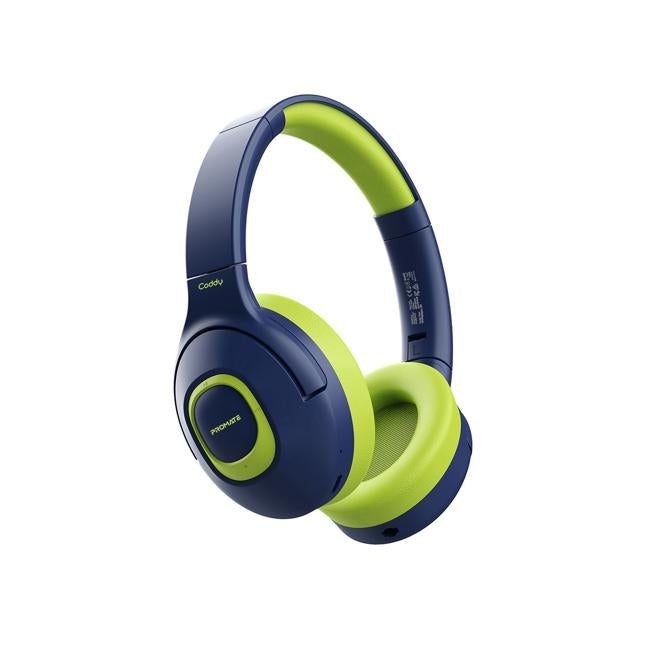 Promate Child-Safe Wireless Bluetooth Over-Ear Headphones - Emerald