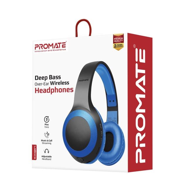 Promate Deep Base Bluetooth V5.0 Wireless Over-Ear Headphones