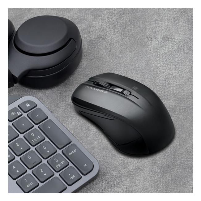 Promate Ergonomic Wireless Mouse With Ambidextrous Design.-Folders