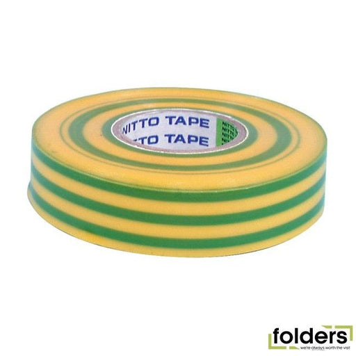 Pvc insulation tape - yellow/green - 20m - Folders