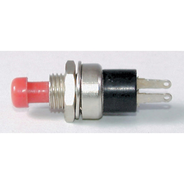 Red Miniature Pushbutton - SPST Momentary Action 125V 1A rating - Folders