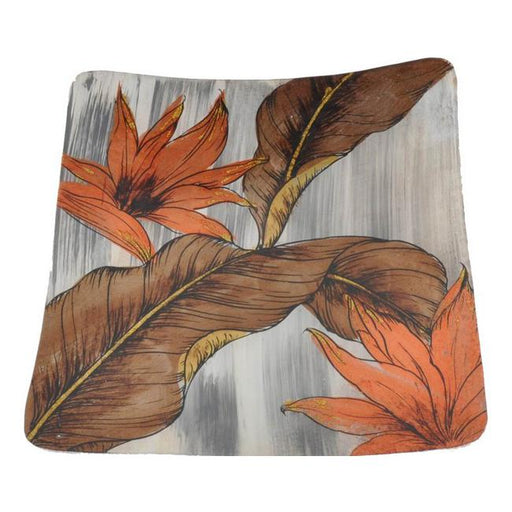 Rembrandt Autumn Leaves - Glass Platter 12" Sq Plate ZC6007-Folders