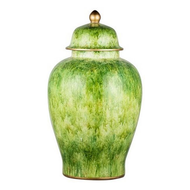 Rembrandt Green Ceramic Jar W/Lid SE2035-Folders