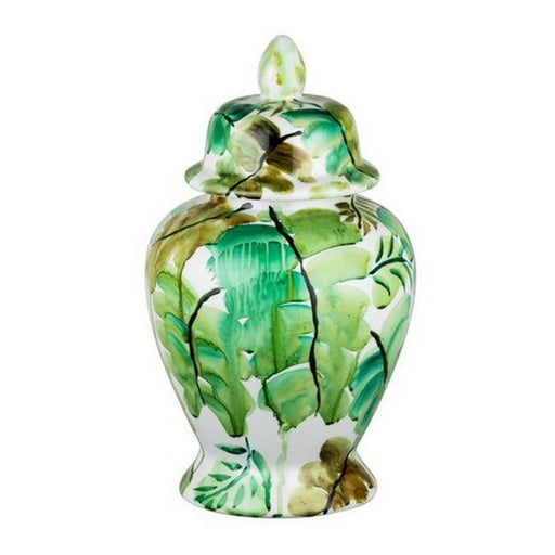 Rembrandt Green Leaves Ceramic Jar W/Lid SE2033-Folders