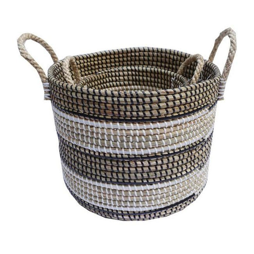 Rembrandt Set Of 2 Seagrass Basket With Plastic Weaving AD2007-Folders