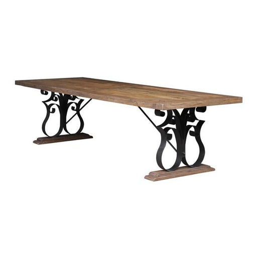 Rembrandt Solid Reclaimed Elm Table with Black Iron Legs CF8173-Folders